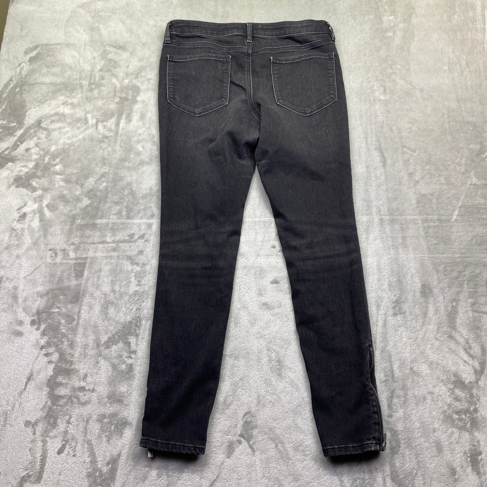 Athleta Sculptek Skinny Jeans Black Ankle Zip Performance Denim Size 10 Grunge - Picture 8 of 12
